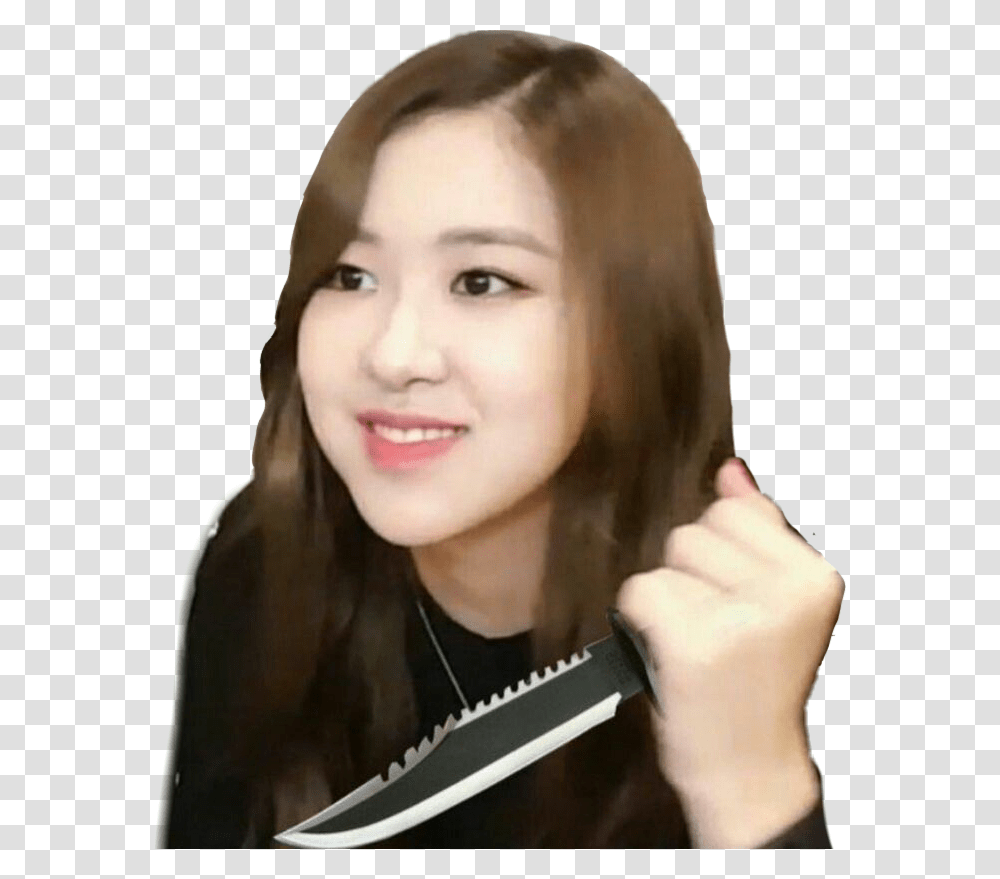 Derp Face Rose With A Knife Blackpink, Person, Human, Female, Smile Transparent Png