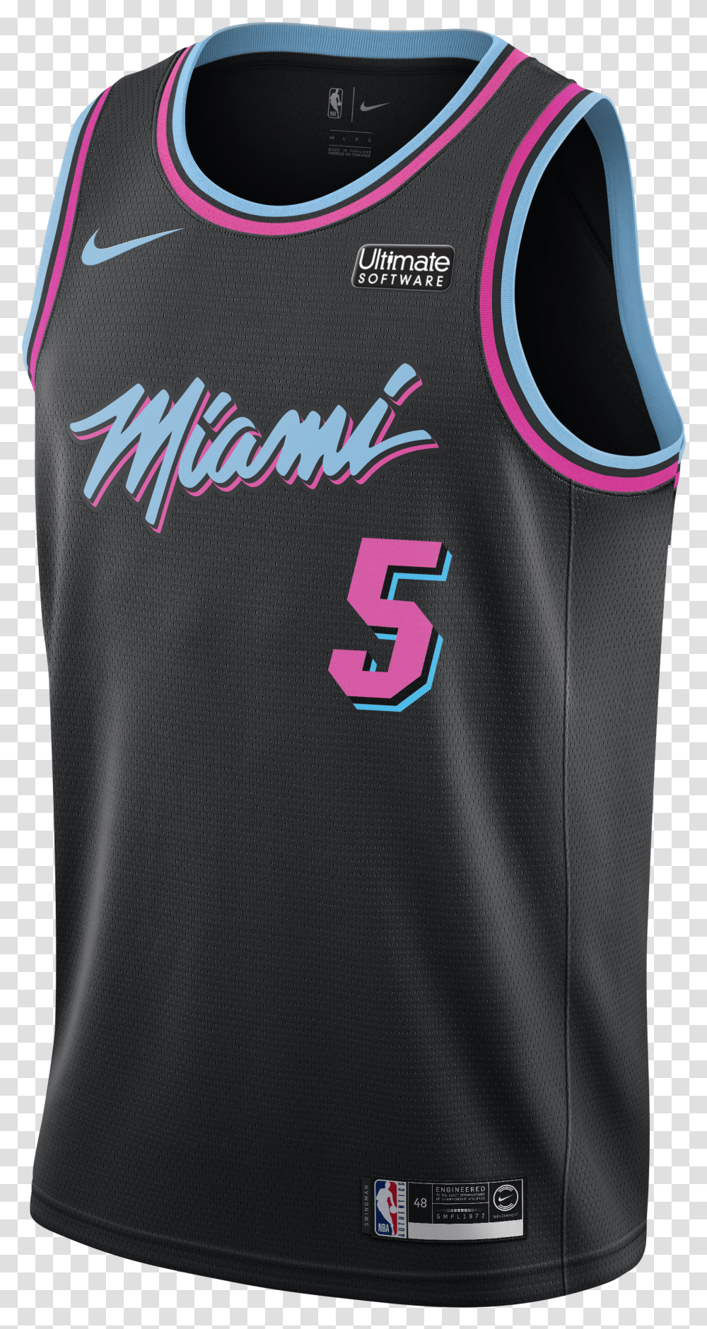 Derrick Jones Jr Nike Miami Heat Vice Nights Swingman Jimmy Butler Miami Heat Jersey, Apparel, Shirt, Sleeve Transparent Png
