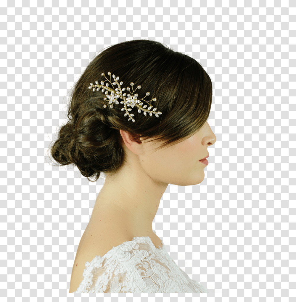 Derwent Bridal Hair Comb By Miranda Templeton Headpiece, Person, Human, Hair Slide, Lace Transparent Png