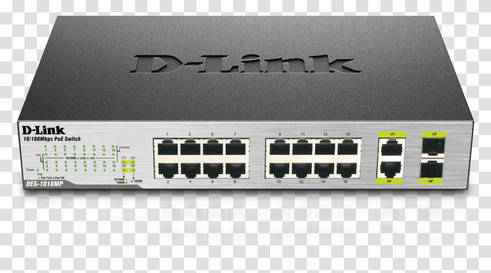 Des 1018mp 18 Port Unmanaged Poe Switch With D Link Switch Dss, Hardware, Electronics, Hub, Computer Transparent Png