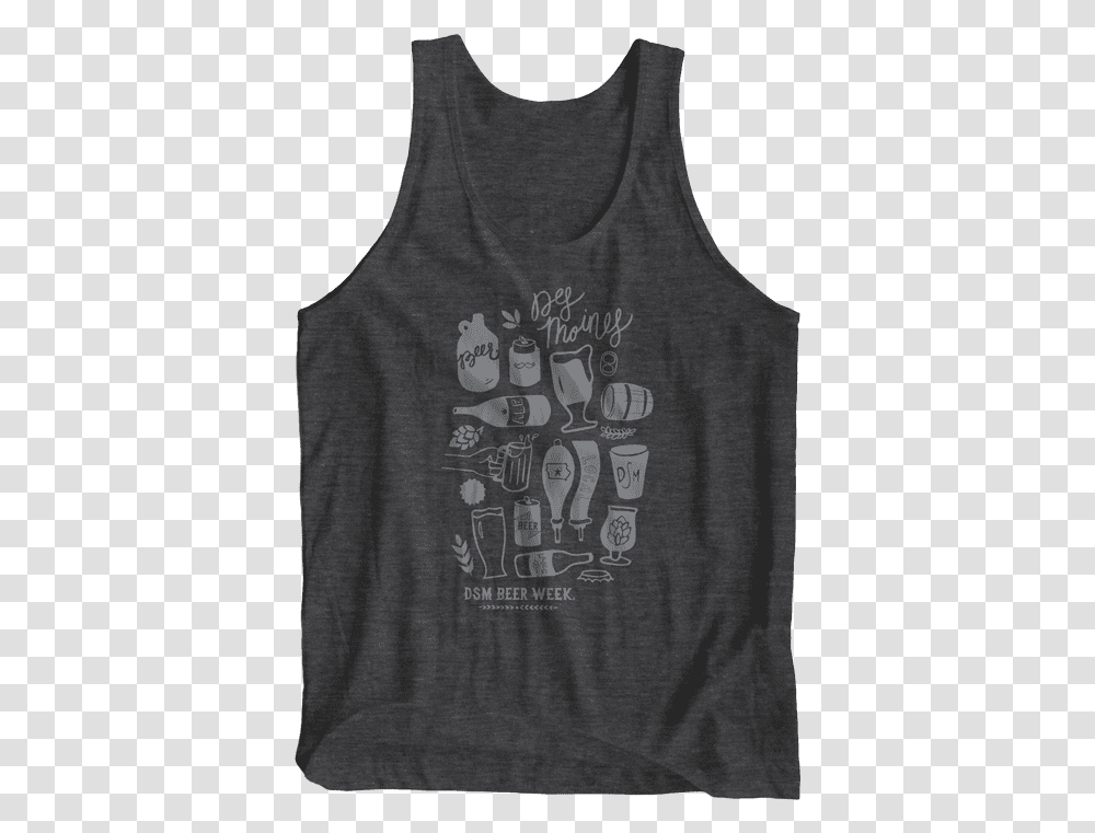 Des Moines Beer Week Dark Grey Tank Top Sleeveless, Clothing, Apparel, Person, Human Transparent Png