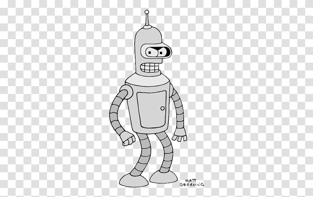 Desaturate Bender Futurama, Robot Transparent Png