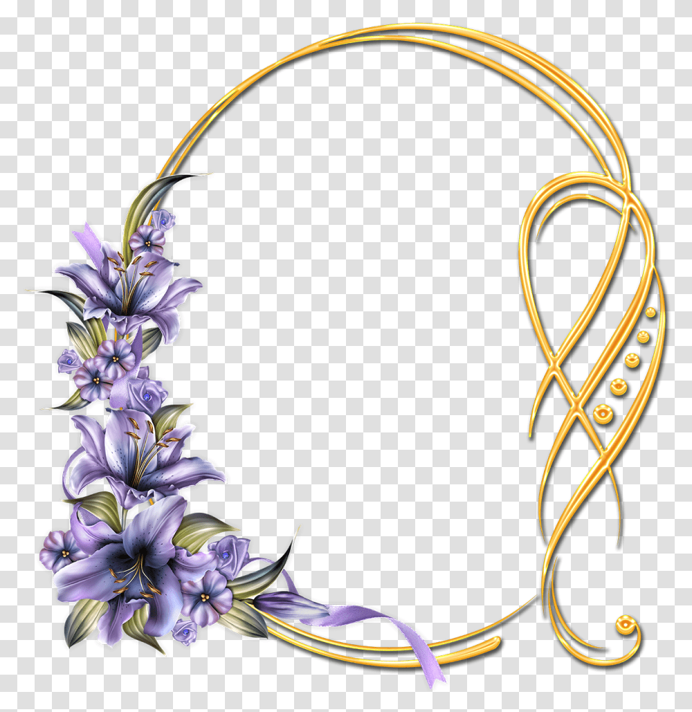 Descargar Marcos De Flores Con Lirios Color Morado Clipart Lavender, Plant, Flower, Blossom, Bow Transparent Png