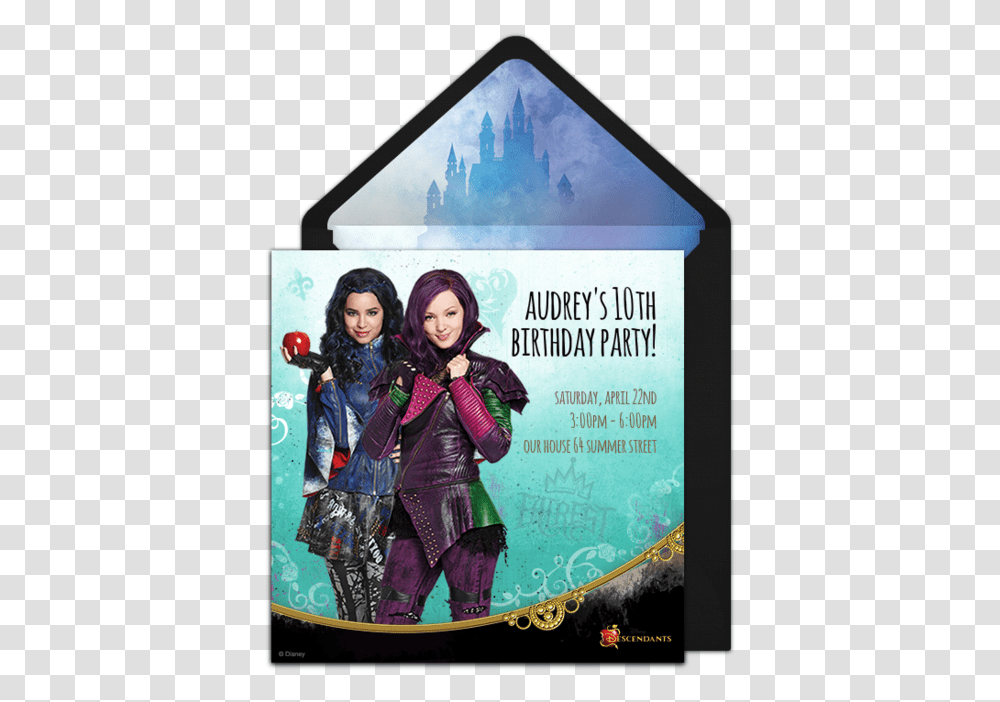 Descendants 3 Birthday Party Invitations, Costume, Person, Poster, Advertisement Transparent Png