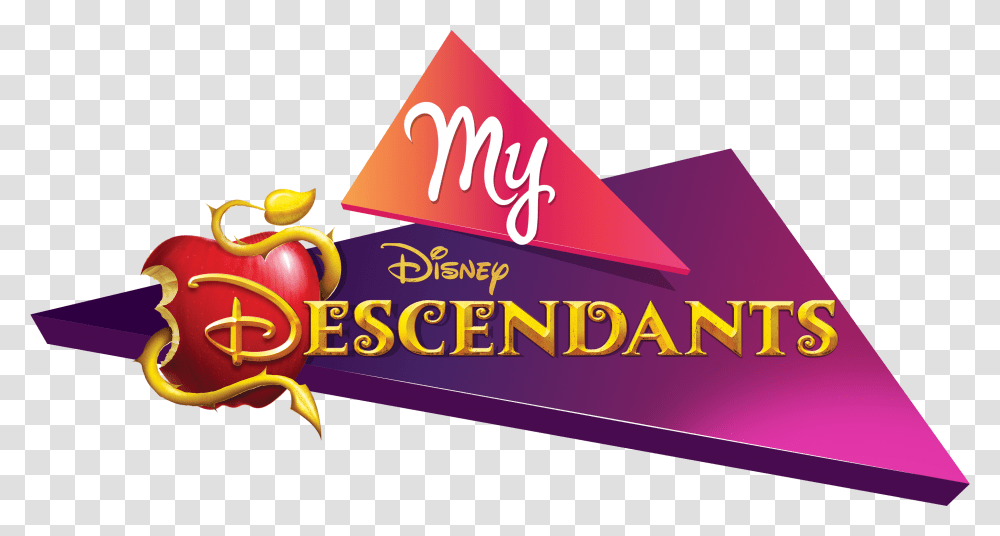 Descendants Logo 1 Image Disney, Text, Paper, Graphics, Art Transparent Png