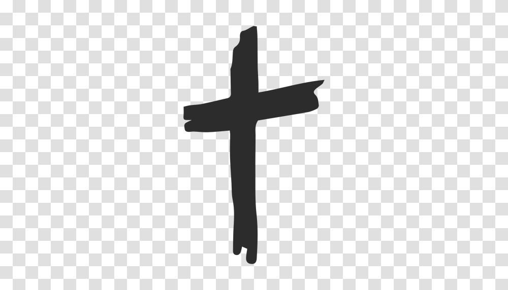 Desenhado Cruz, Cross, Crucifix, Silhouette Transparent Png