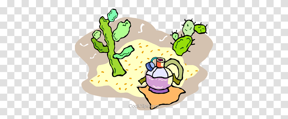 Desert Cactus And Canteen Royalty Free Vector Clip Art, Plant, Drawing, Doodle Transparent Png