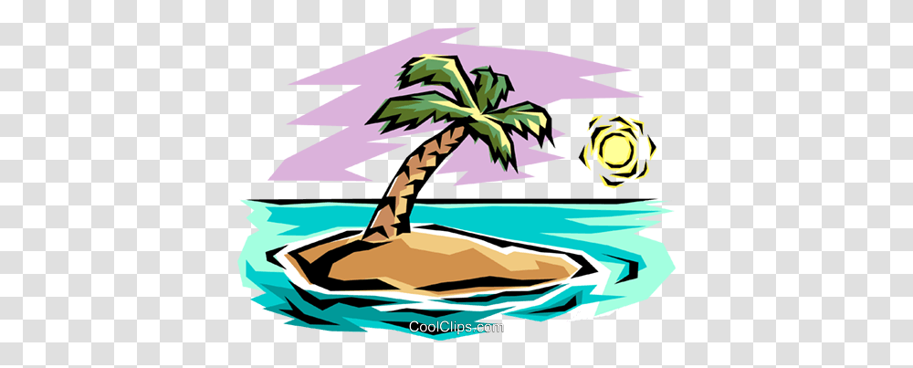 Desert Island Royalty Free Vector Clip Art Illustration, Palm Tree, Plant, Tropical, Animal Transparent Png