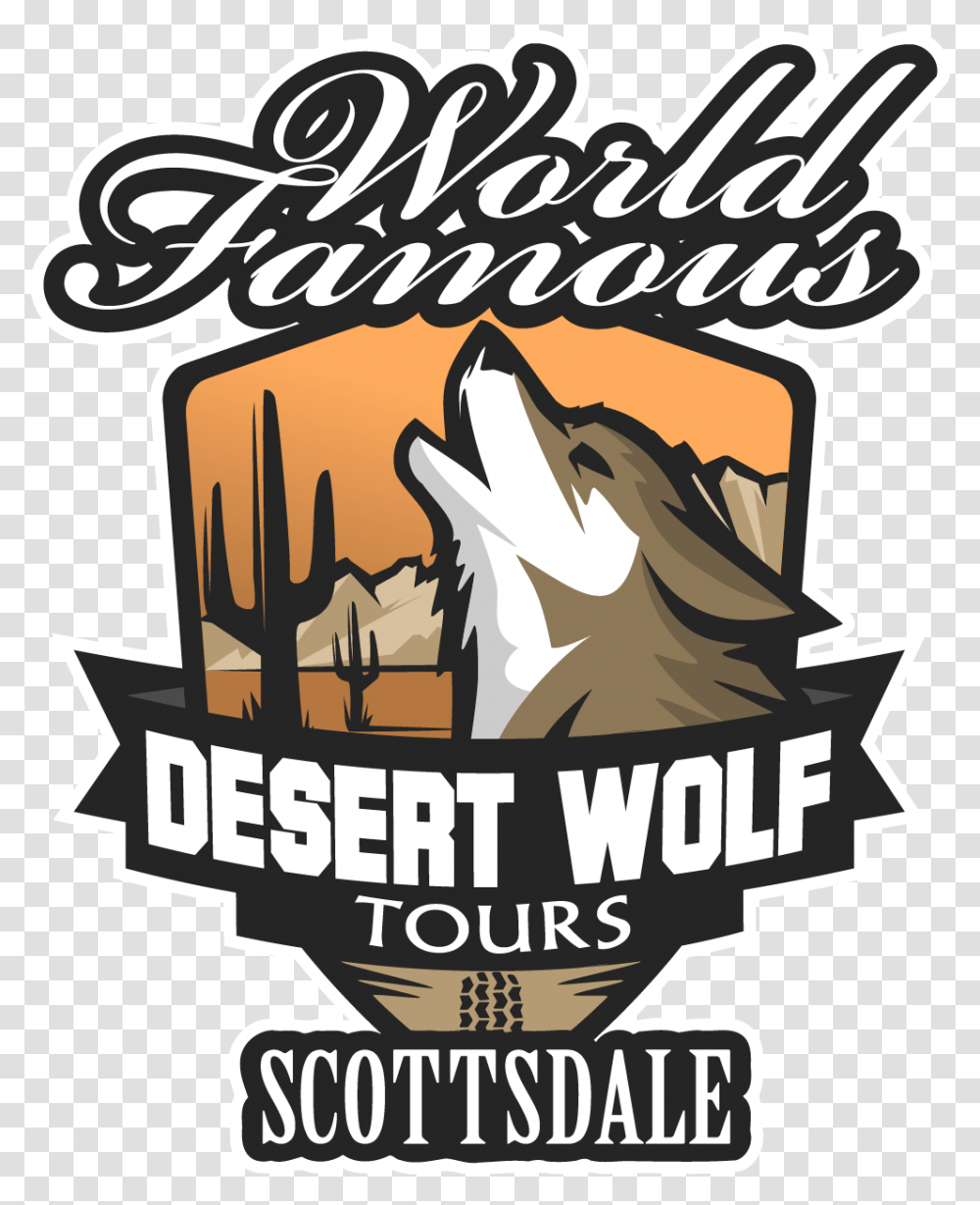 Desert Wolf Tours Logo Buff Colour Desert Wolf Logo Desert Wolf, Poster, Advertisement, Text, Label Transparent Png