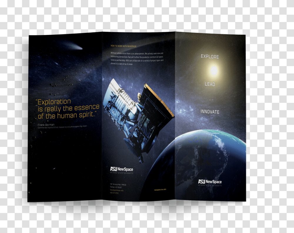 Design Asu Newspace Brochure Flyer, Poster, Advertisement, Paper, Outer Space Transparent Png
