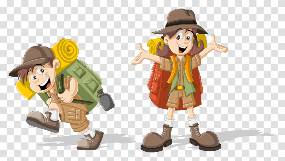 Design Backpack Character Scouting Children Download, Person, Toy, People Transparent Png