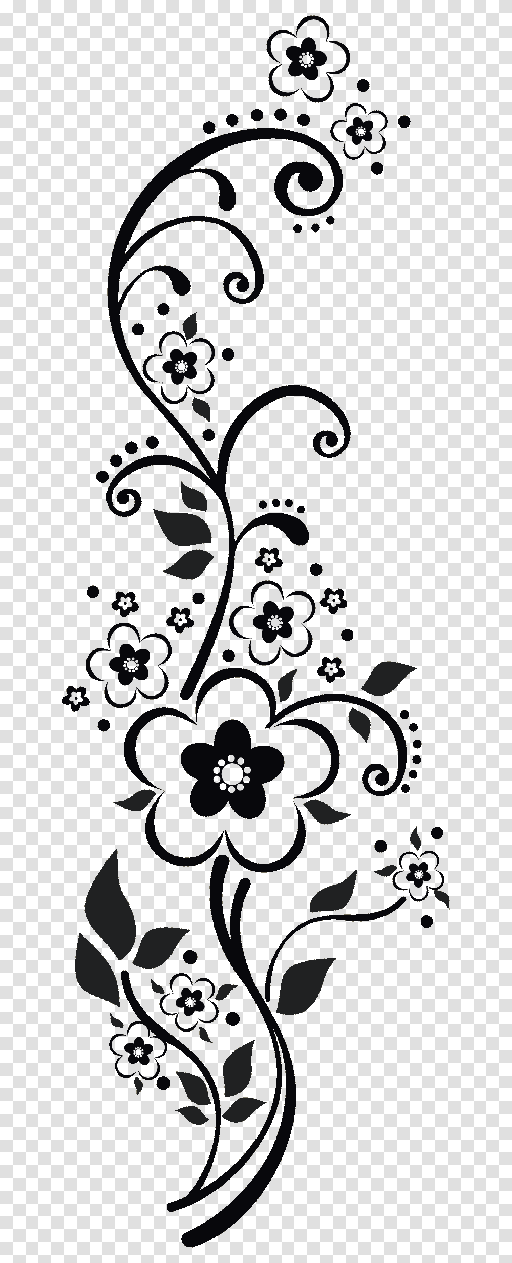 Design Black And White, Floral Design, Pattern Transparent Png