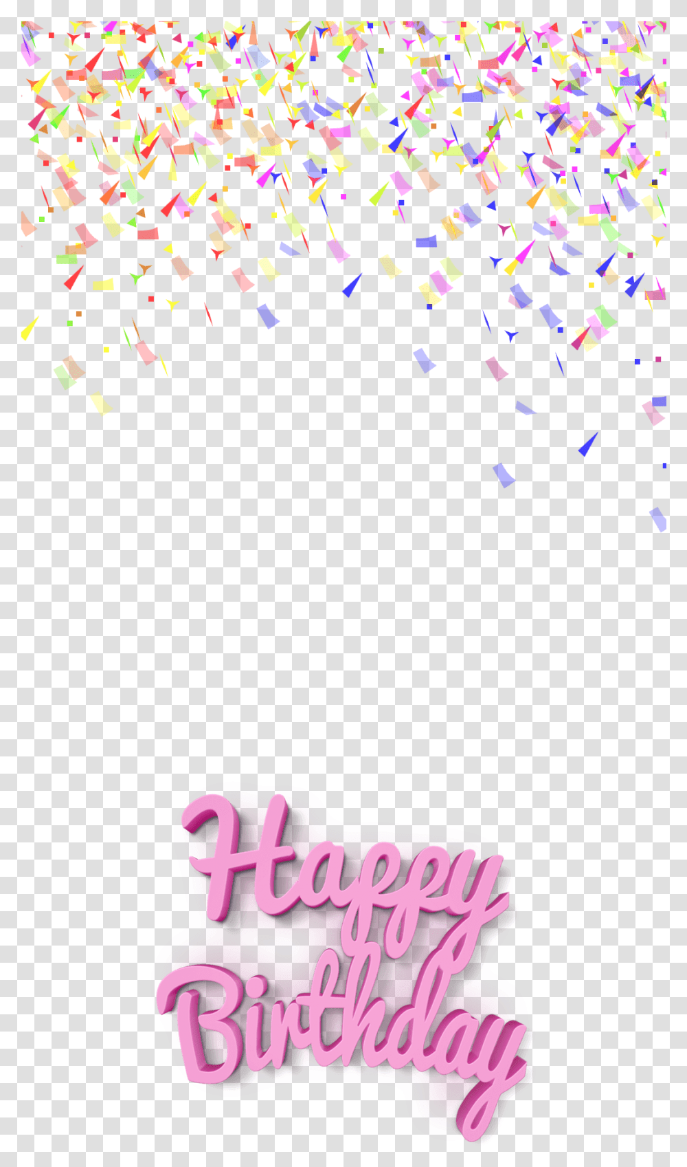 Design By Pink Lemon Happy Birthday Snapchat Filter, Paper, Confetti Transparent Png