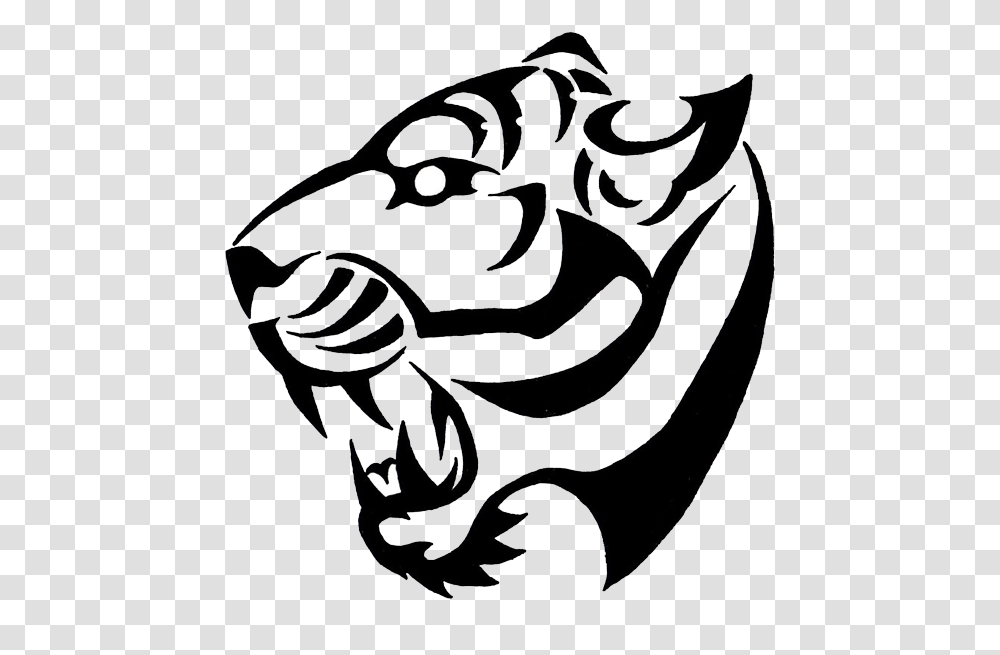 Design Clipart Tribal Tiger Tattoo Simple Design, Animal, Stencil, Silhouette, Spider Web Transparent Png