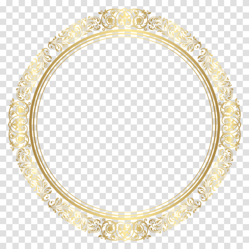 Design Gold Golden Circle Frame Border Circles Design Golden, Oval, Bracelet, Jewelry, Accessories Transparent Png