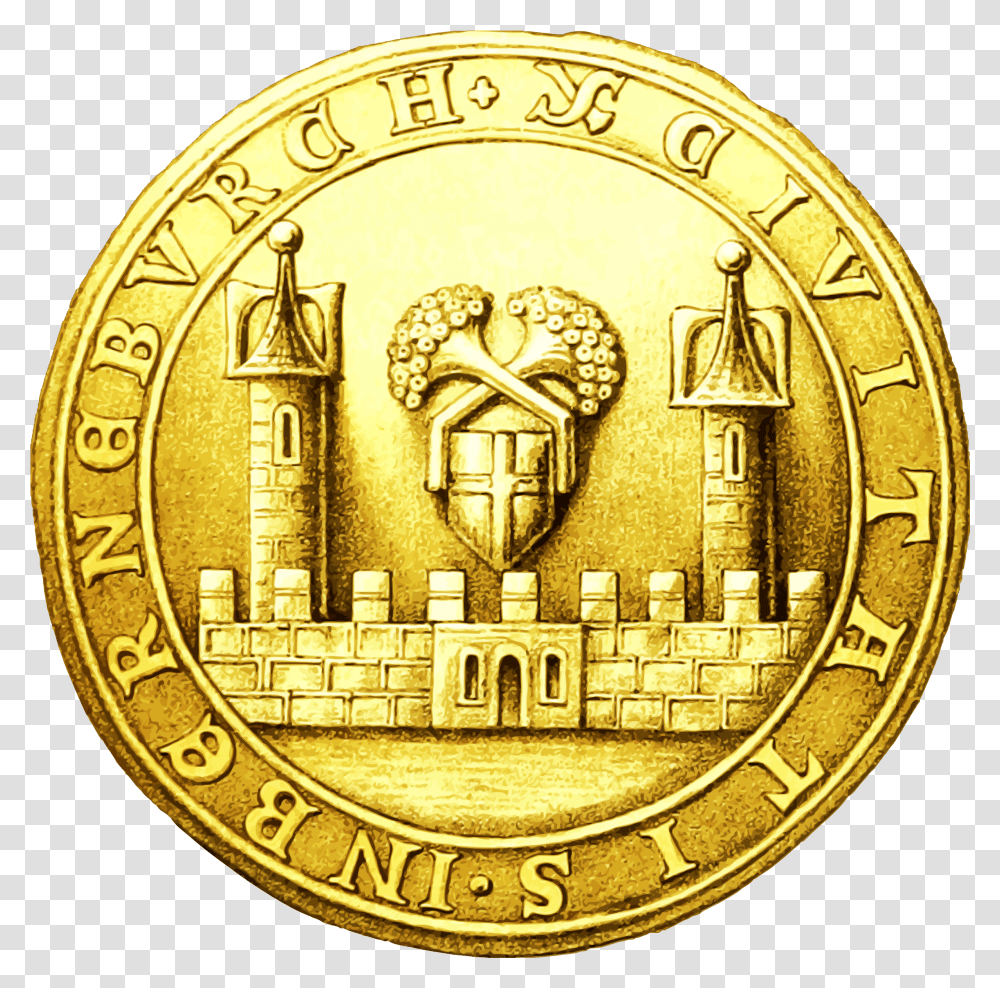 Design Medieval Medieval Gold Coin, Clock Tower, Architecture, Building, Money Transparent Png