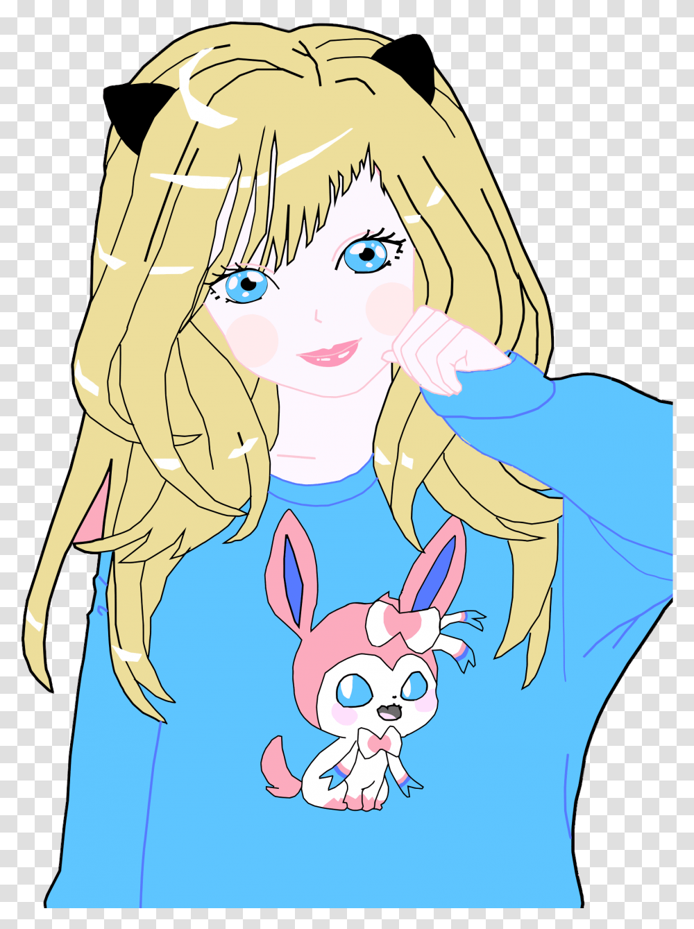 Design Of Blonde Anime Cat Girl Clip Art Girl Anime, Comics, Book, Manga, Graphics Transparent Png