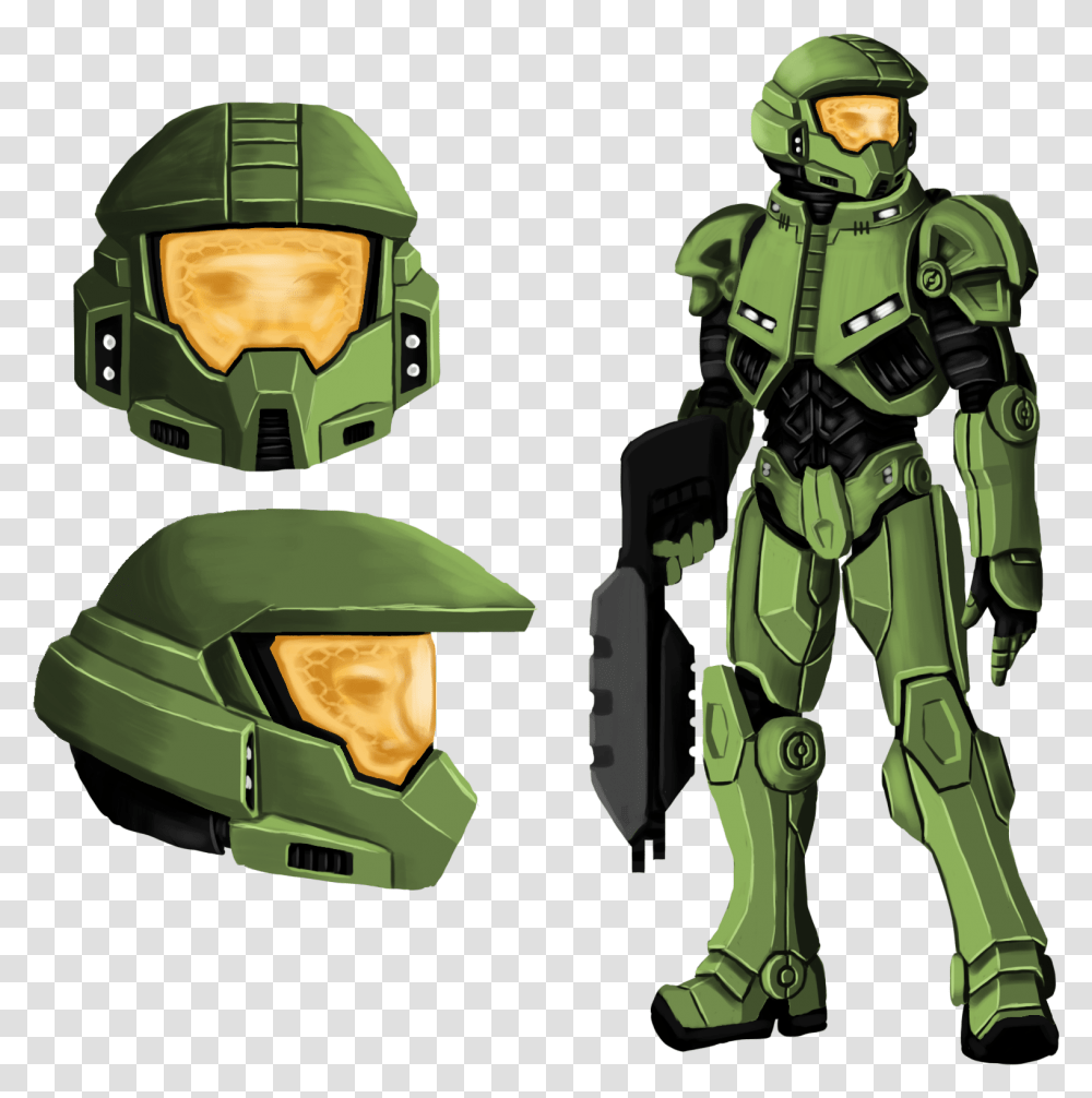 Design Sketches For The Master Chief Redesign Halo Combat Evolved Master Chief, Helmet, Apparel, Person Transparent Png