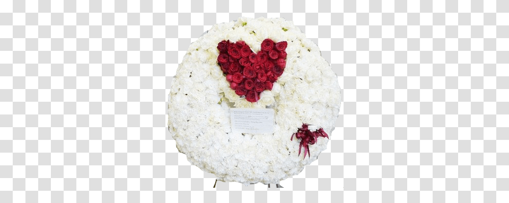 Designer White Funeral Sympathy Wreath Heart, Plant, Flower, Blossom, Wedding Cake Transparent Png