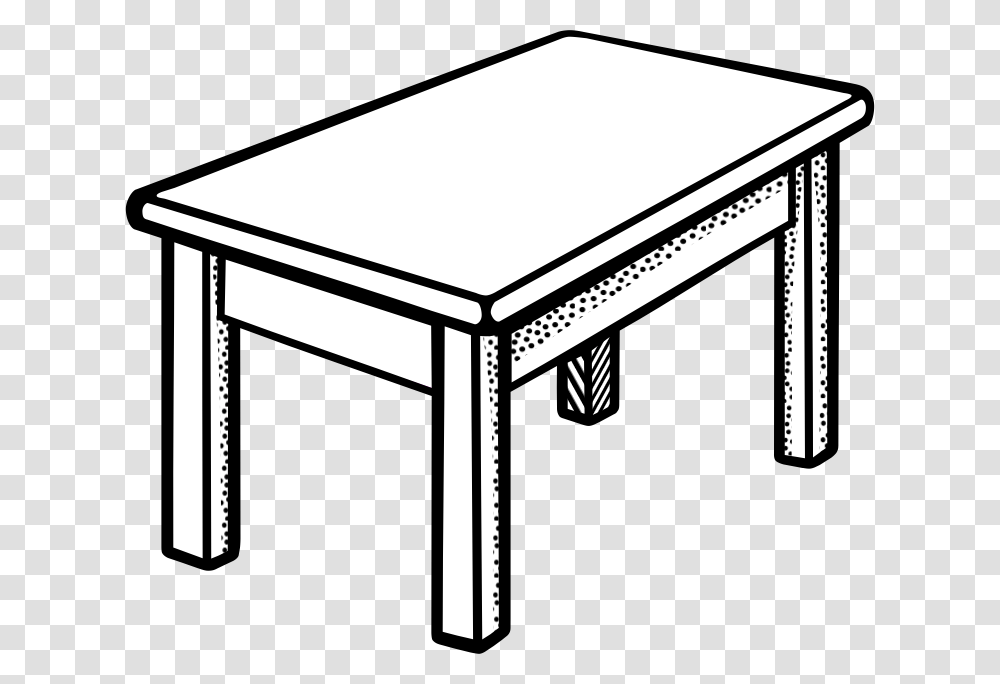 Desk Clip Art Black And White, Furniture, Table, Coffee Table, Tabletop Transparent Png