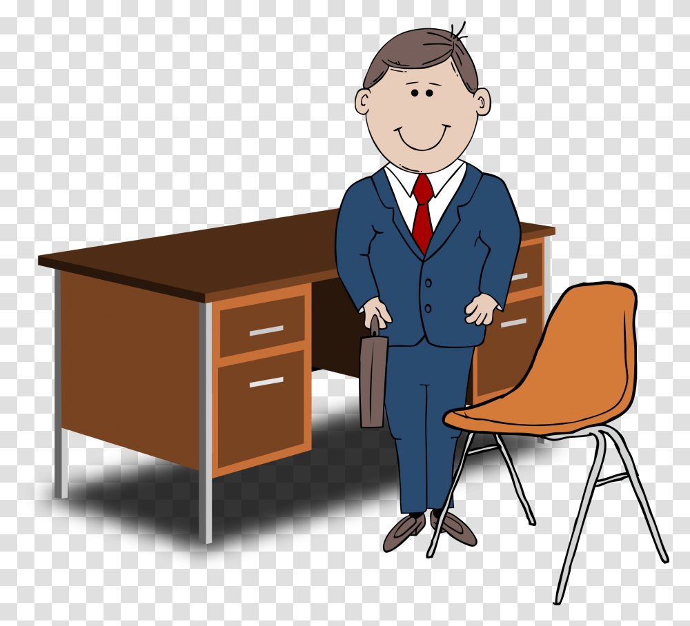 Desk Clipart Background, Furniture, Drawer, Person, Human Transparent Png