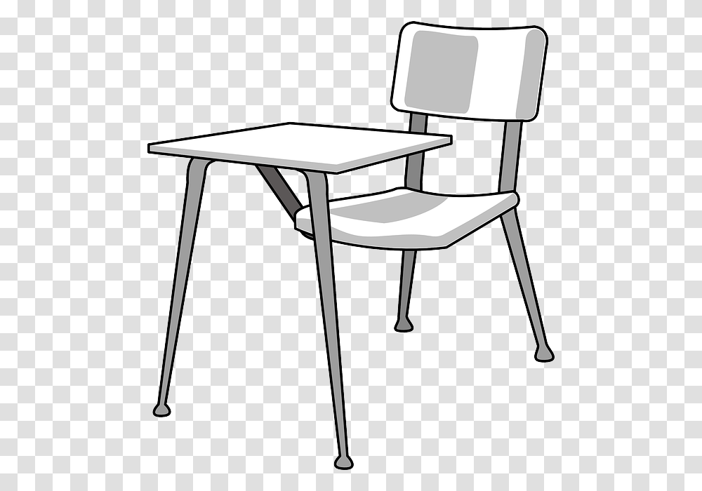 Desk Clipart Outline, Chair, Furniture, Table Transparent Png