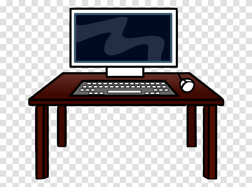 Desk Computer On Desk, Computer Keyboard, Computer Hardware, Electronics, Pc Transparent Png