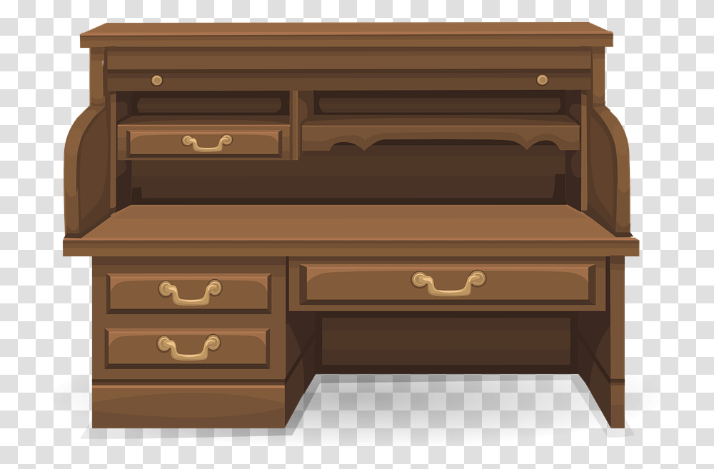Desk Furniture Workspace Desk, Drawer, Sideboard, Cabinet, Dresser Transparent Png