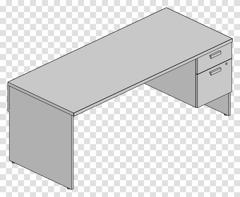 Desk Sgl Pedhpl34h Pedrh30x72 Coffee Table, Furniture, Bench Transparent Png