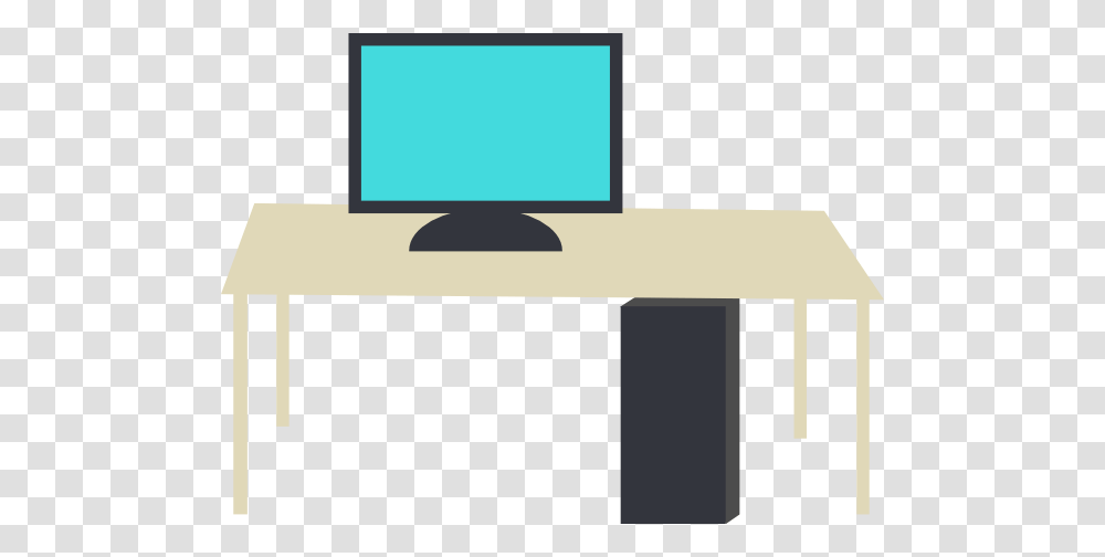 Desk With Computer Clipart, Furniture, Electronics, Table, Pc Transparent Png