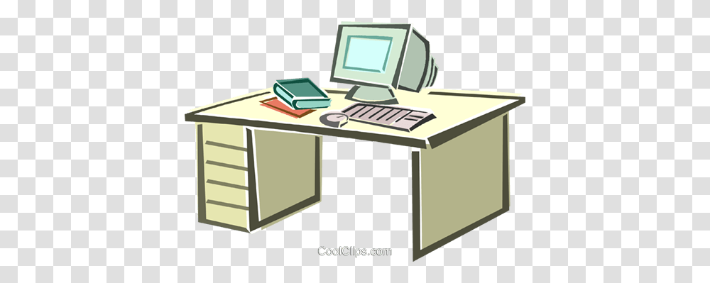 Desktop Computer Royalty Free Vector Clip Art Illustration, Furniture, Table, Electronics, Computer Keyboard Transparent Png