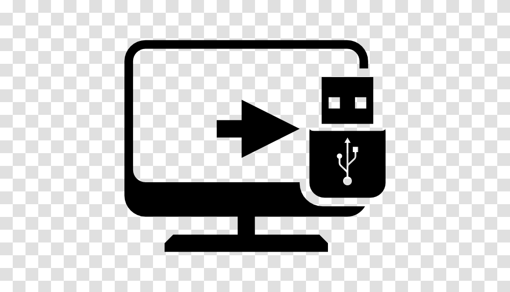 Desktop Computer Screen With Flash Drive Symbol, First Aid, Monitor, Electronics, Display Transparent Png