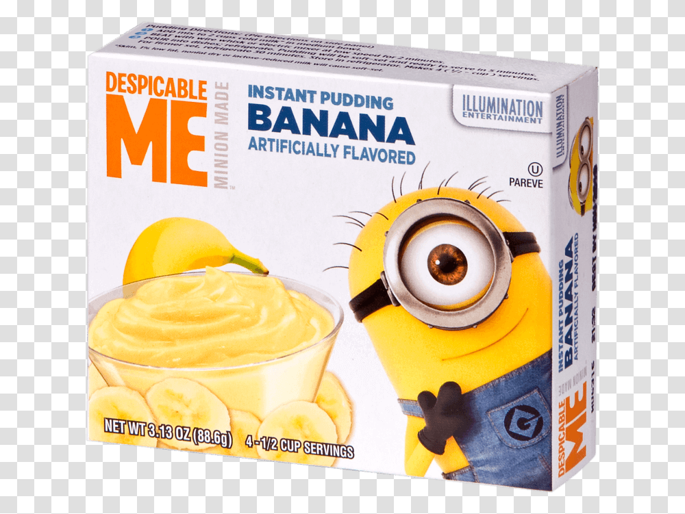 Despicable Me Banana Pudding Box, Label, Toy, Food Transparent Png