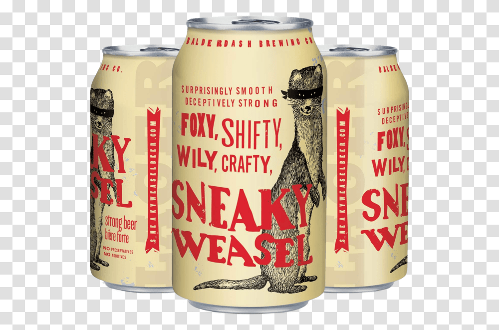 Despite Claims On The Can That It Is Brewed By Balderdash Sneaky Weasel Beer, Tin, Alcohol, Beverage, Drink Transparent Png