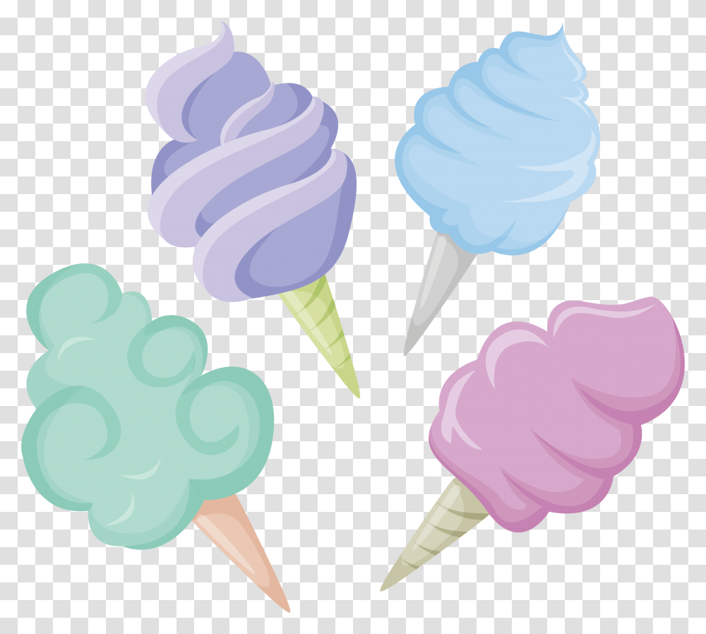 Dessert Clipart Colorful Candy Cotton Candy Clipart, Cream, Food, Creme, Cone Transparent Png