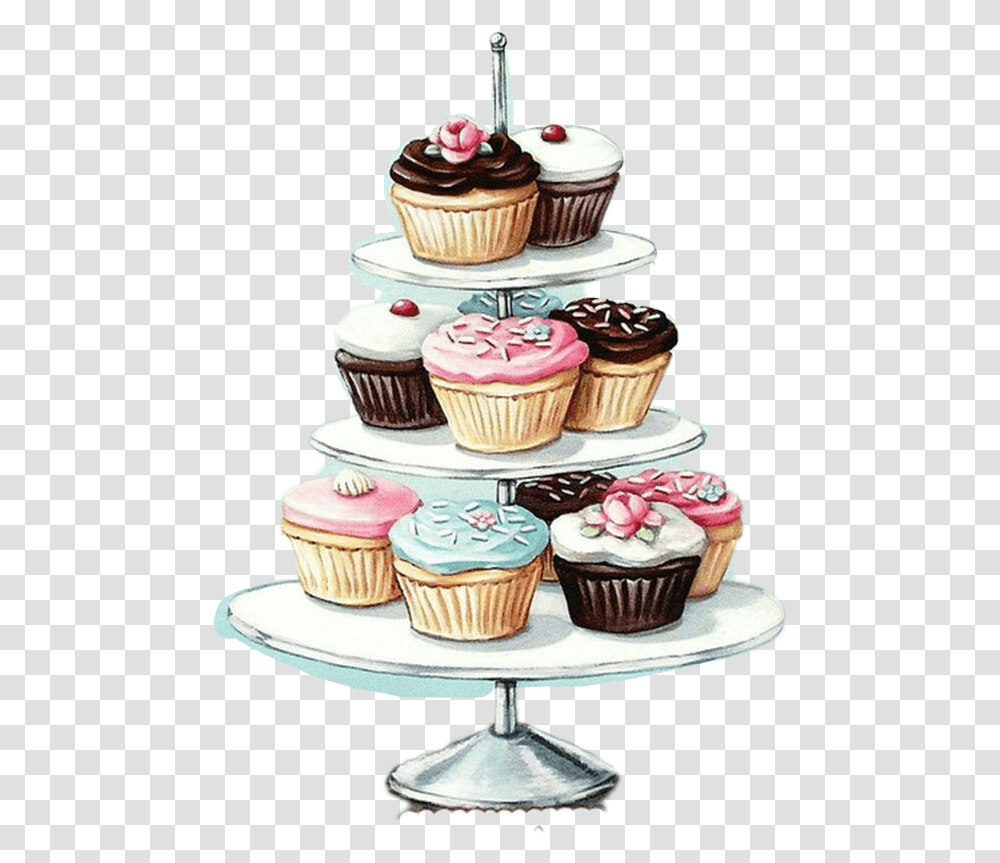 Dessert Vintage Cake Clipart Cupcakes Vintage, Cream, Food, Creme, Wedding Cake Transparent Png