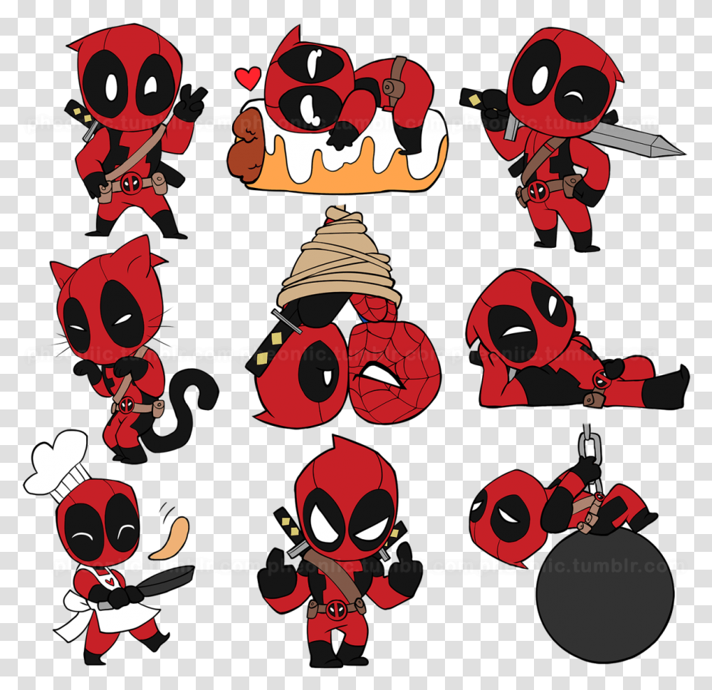 Dessin Deadpool Kawaii, Label, Sticker Transparent Png