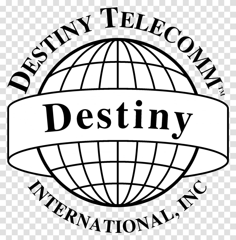 Destiny Telecomm Logo Black And White Assistance Dogs Gymnastics, Sphere, Architecture, Building, Lighting Transparent Png