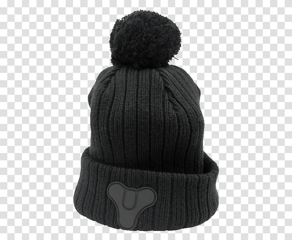 Destiny Tricorn Pom Beanie Knit Cap, Apparel, Hat, Bonnet Transparent Png