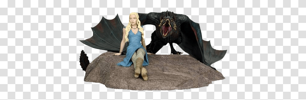 Details About Game Of Thrones Daenerys & Drogon Statuedhc26772 Game Of Thrones Figurines, Pants, Clothing, Costume, Person Transparent Png
