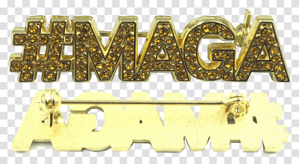 Details About Gold Crystal Maga Pin Trump Make America Great Again Emblem Transparent Png