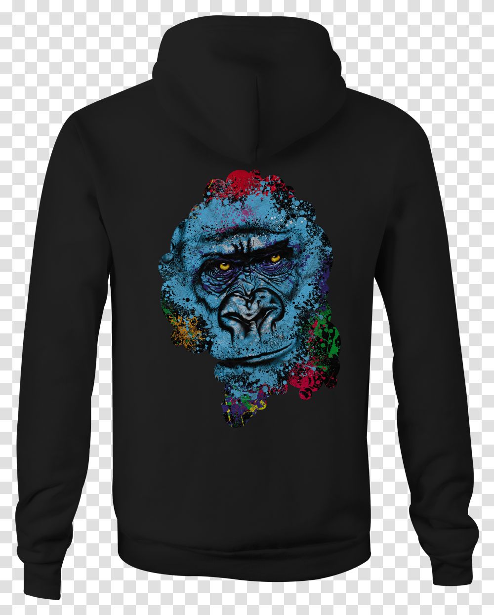 Details About Zip Up Hoodie Gorilla Harambe Hooded Sweatshirt Hoodie, Sleeve, Clothing, Apparel, Long Sleeve Transparent Png