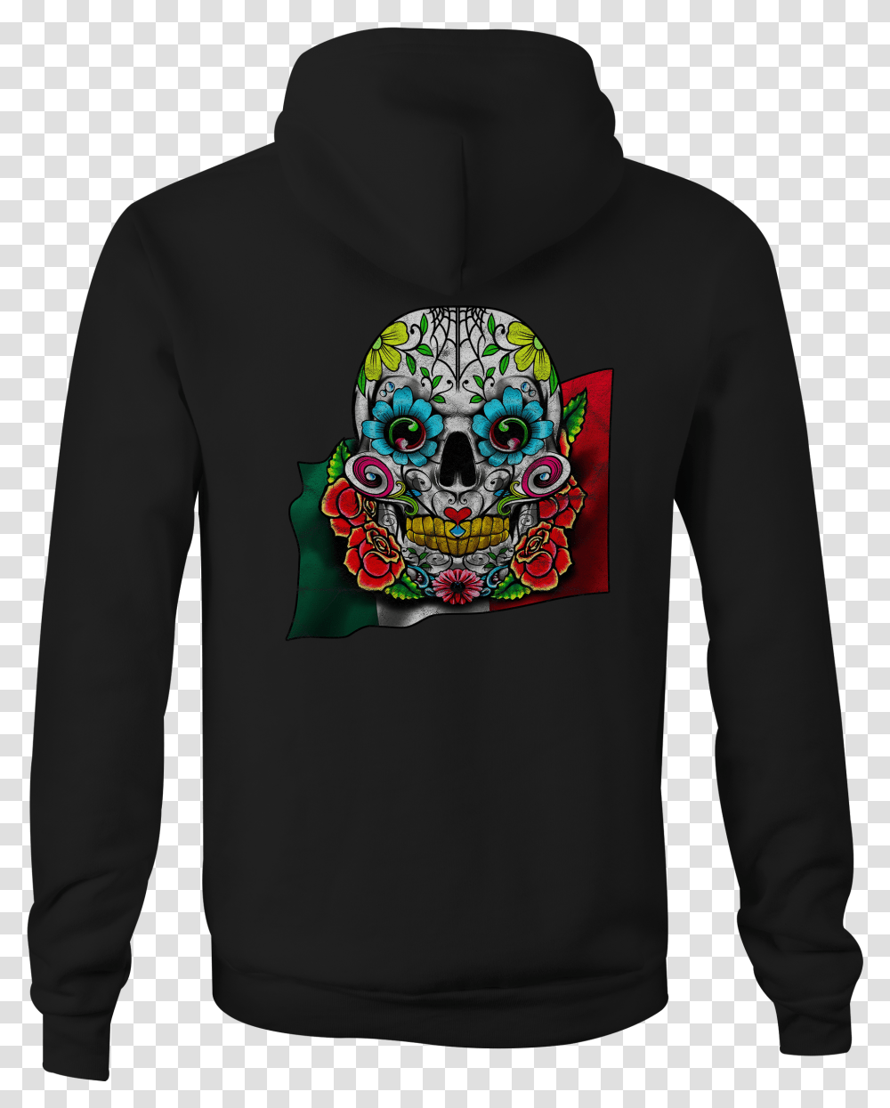 Details About Zip Up Hoodie Mexican Sugar Skull Hooded Sweatshirt Hoodie, Clothing, Apparel, Sleeve, Long Sleeve Transparent Png