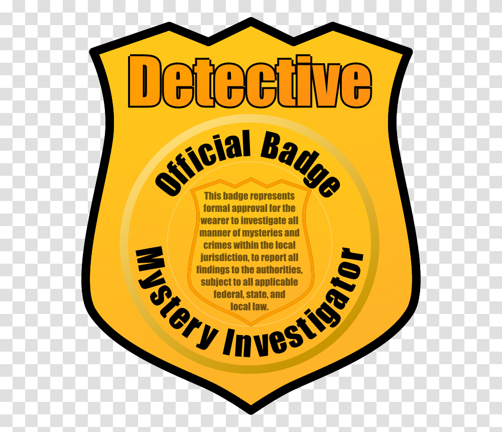 Detective Badge, Label, Logo Transparent Png