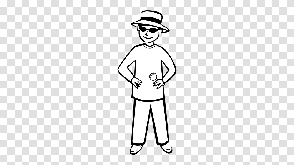 Detective Boy Vector Drawing, Stencil, Person, Sunglasses, Accessories Transparent Png