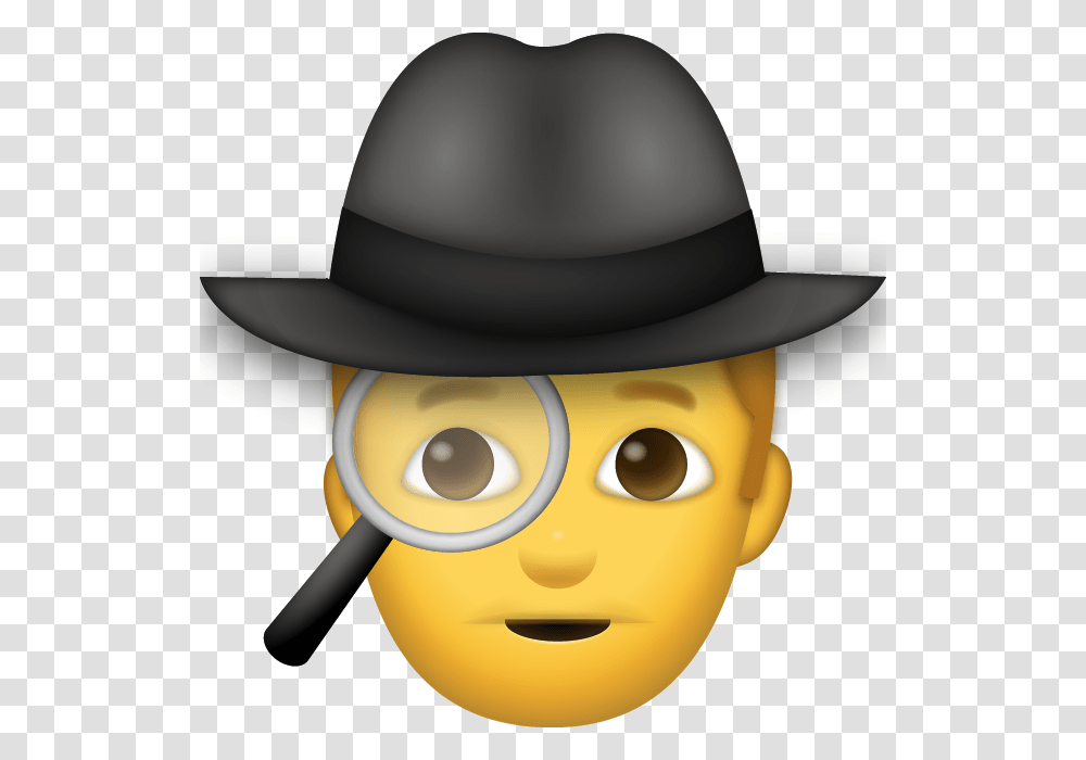Detective Emoji, Apparel, Toy, Hat Transparent Png