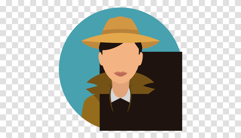 Detective Icon Detective, Clothing, Apparel, Sun Hat, Face Transparent Png
