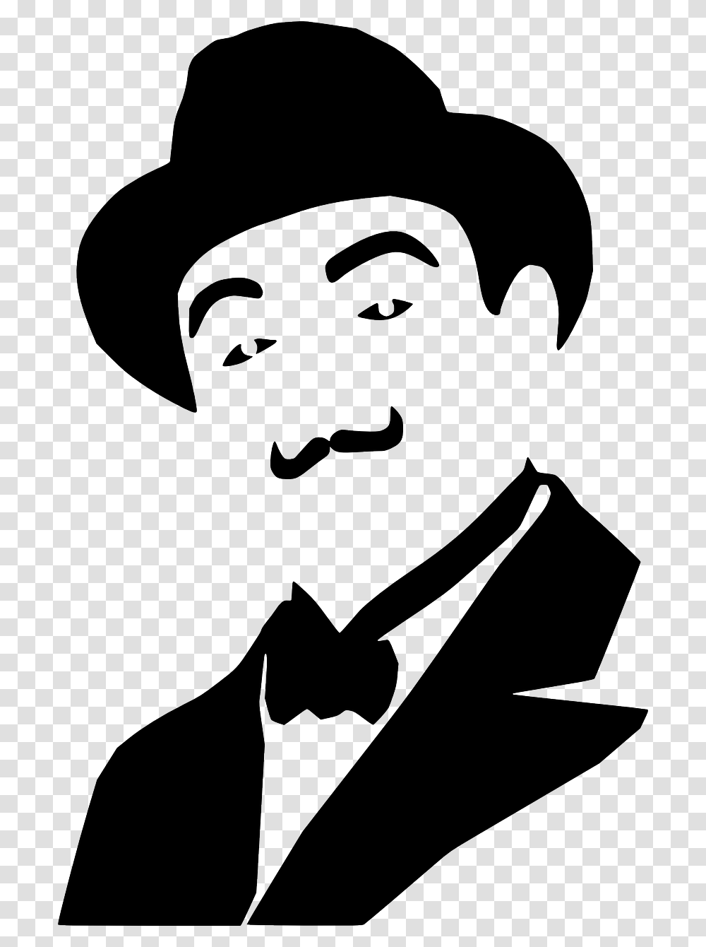 Detective People Poirot Free Picture Hercule Poirot Silhouette, Stencil Transparent Png