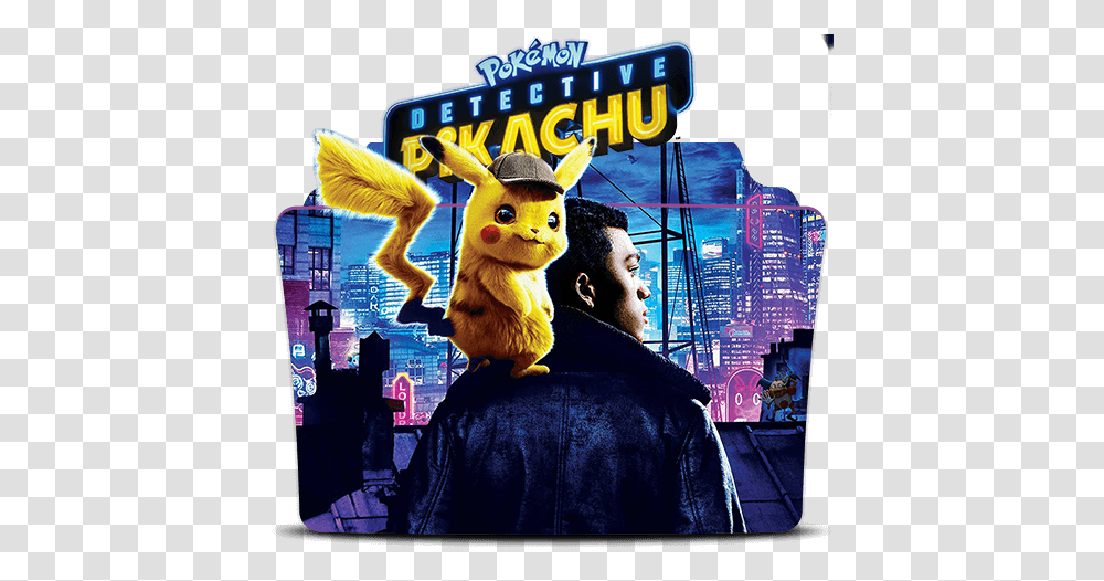 Detective Pikachu Folder Icon Pokemon Detective Pikachu Dvd And Blu Ray, Person, Advertisement, Poster, Clothing Transparent Png