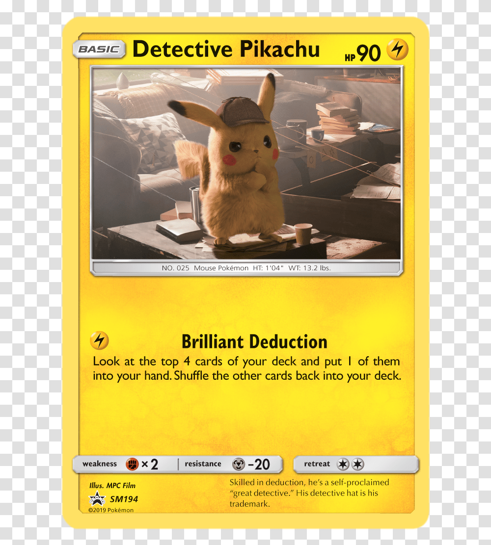 Detective Pikachu Pokemon Card, Poster, Advertisement, Flyer, Paper Transparent Png
